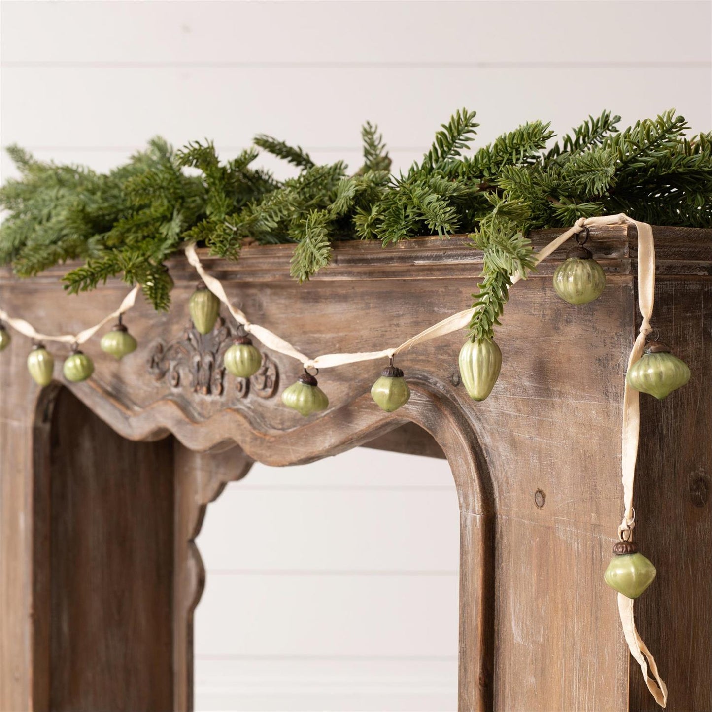 Mini Green Glass Ornament Garland