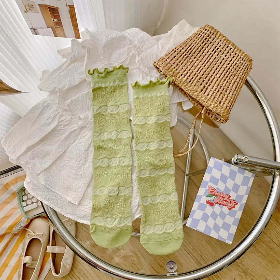 Sweet Ruffle Slouch Sock
