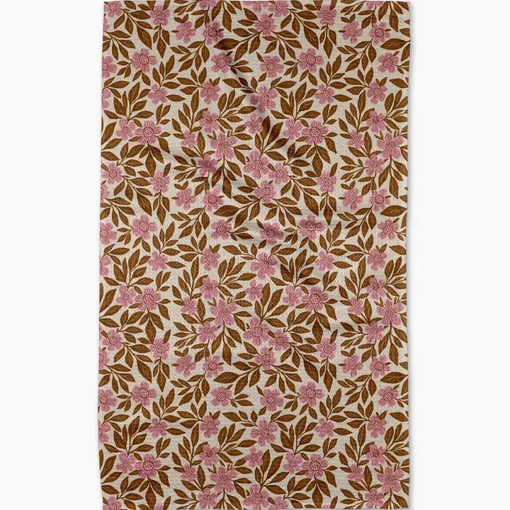 Floral Meadow Geometry Tea Towel