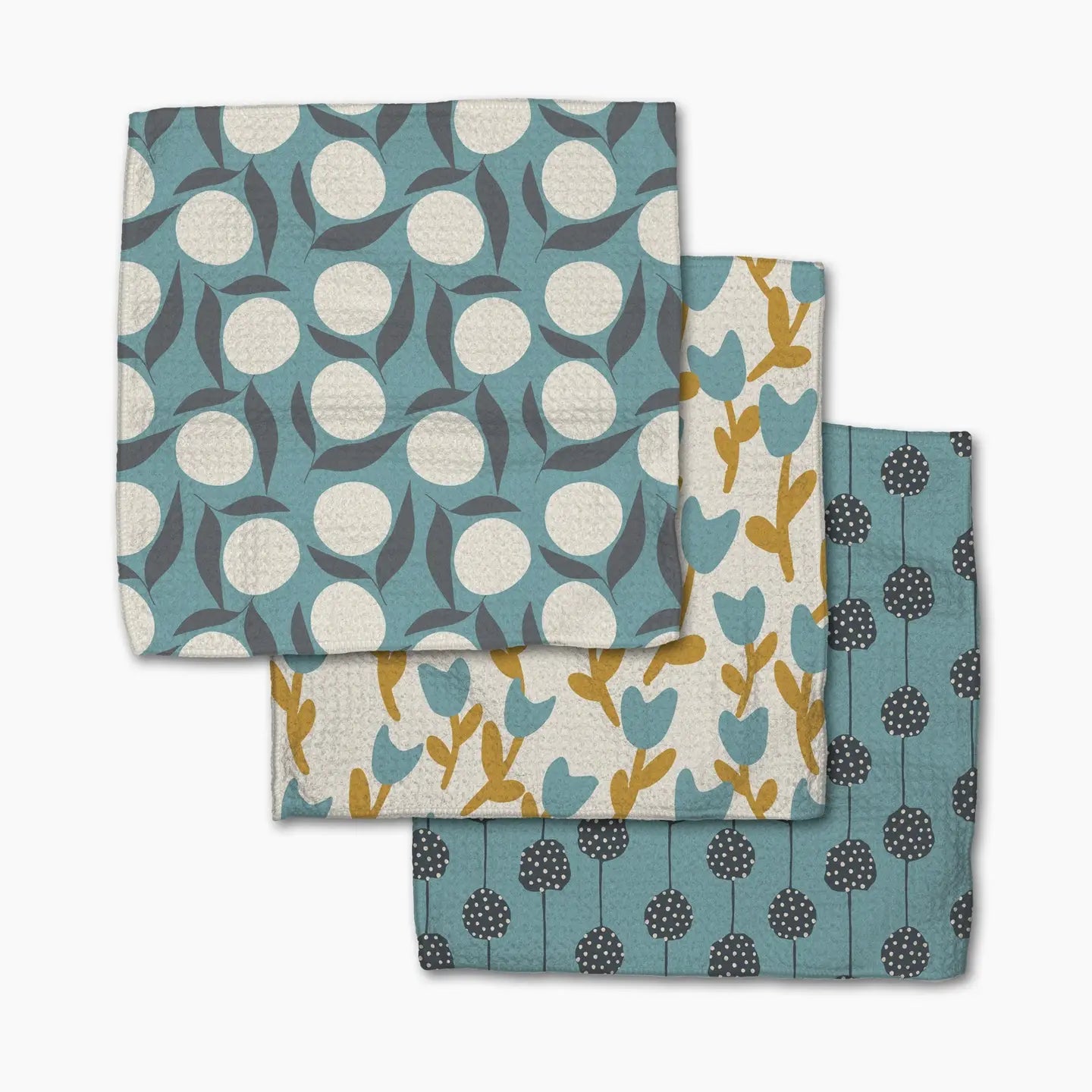 Polka Dot Blooms Dishcloth Set