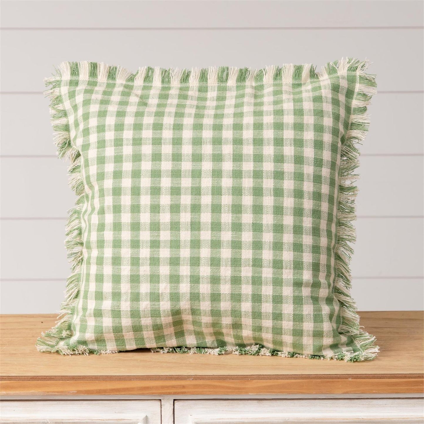 Green Check Pillow
