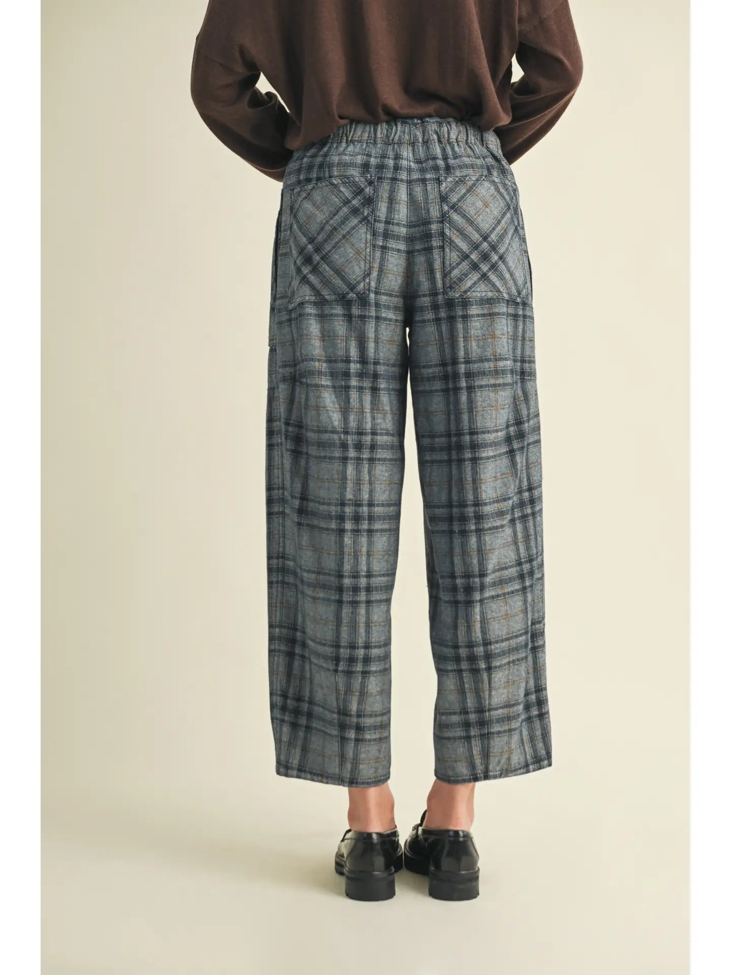 Wide Pocket Plaid Pants