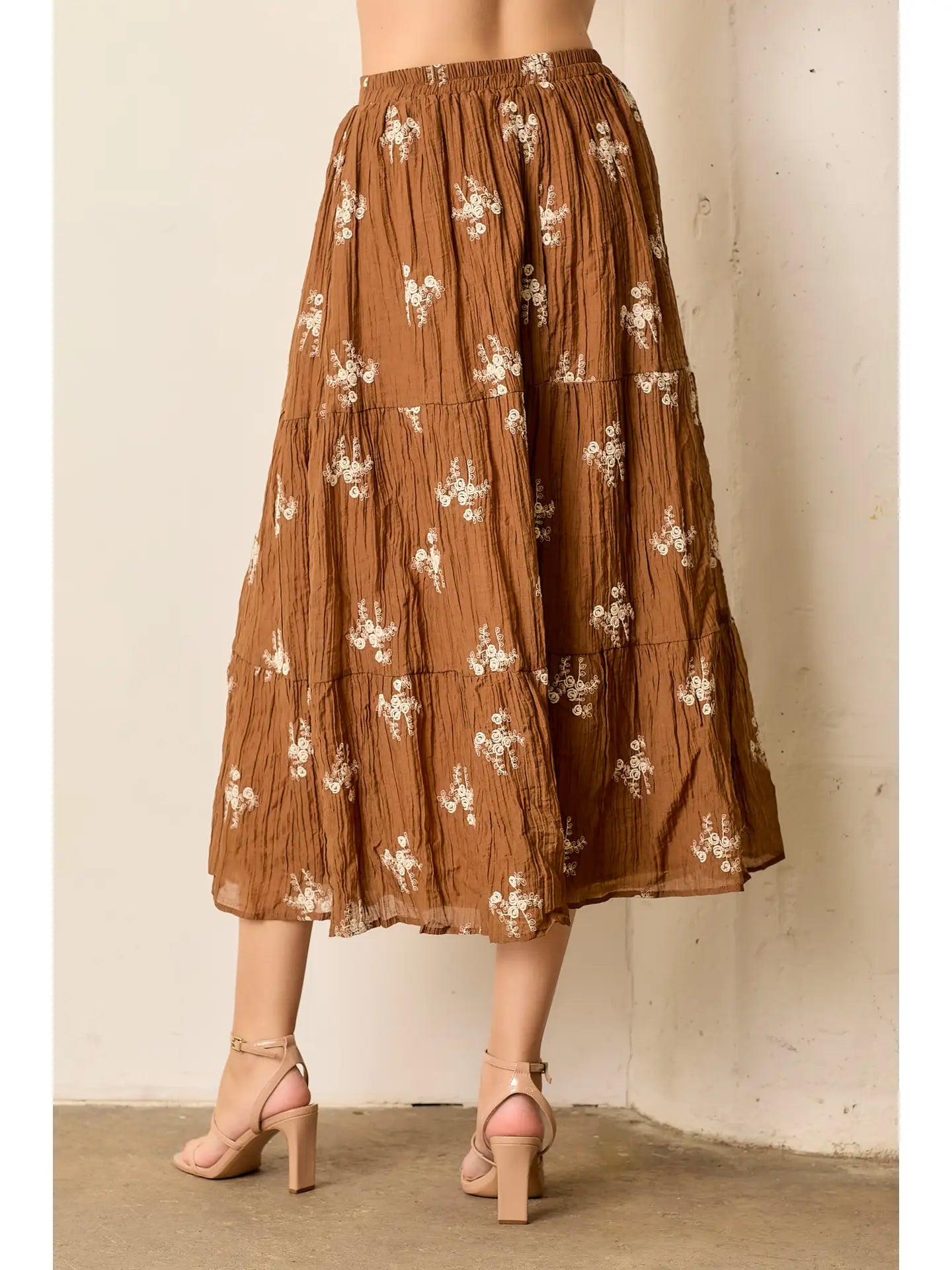 Embroided Tiered Skirt