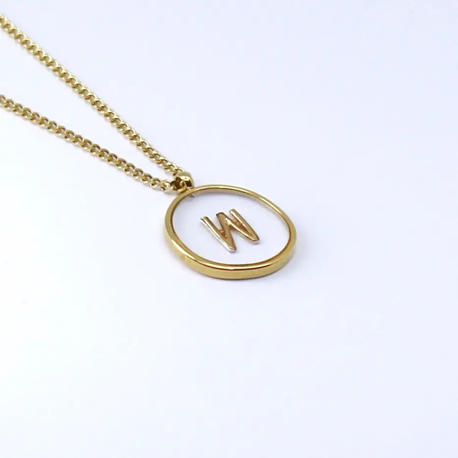 Resin Initial Necklace