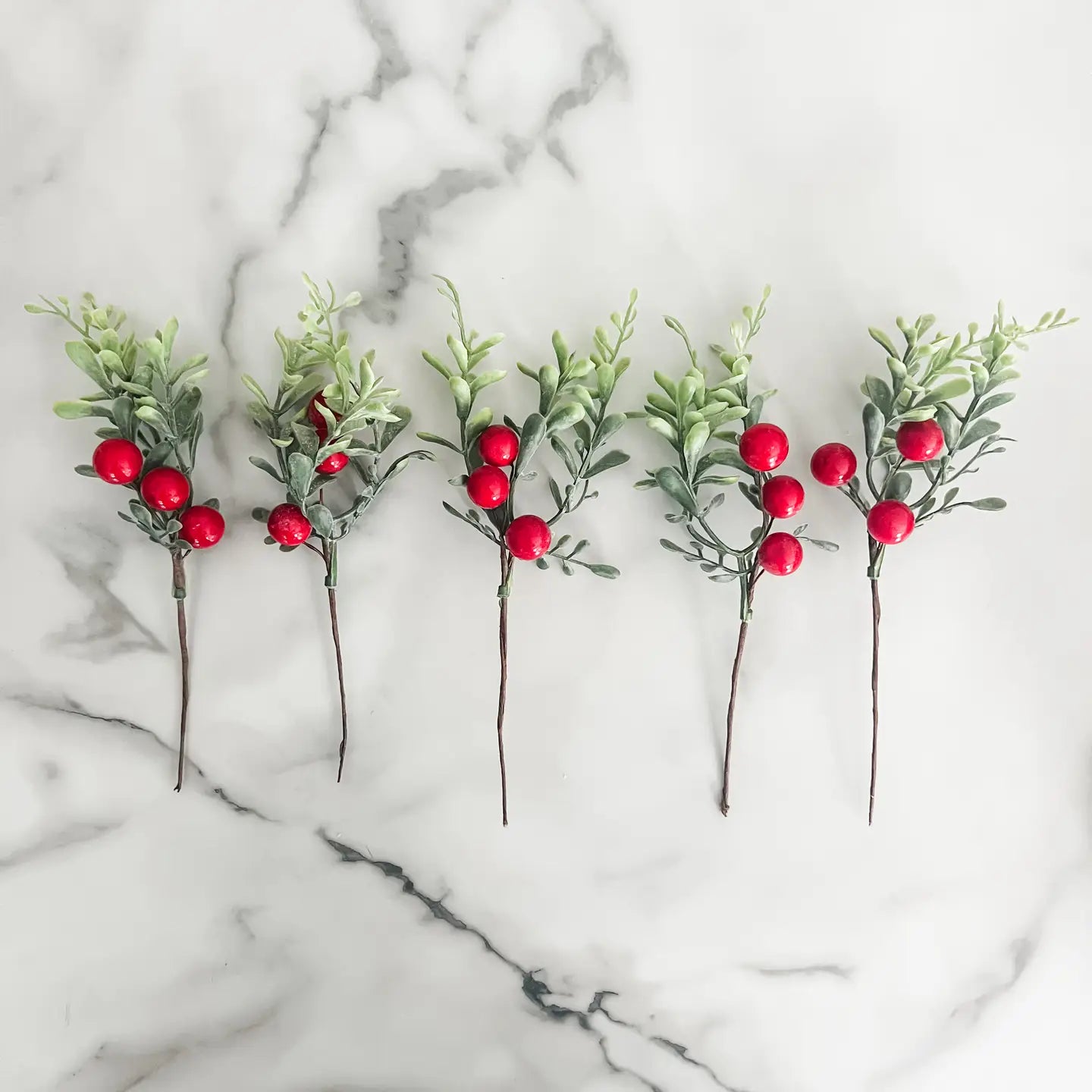 Red Berry Greenery Sprig