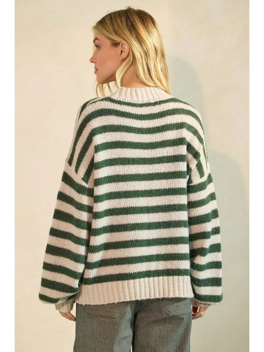 Ribbed Oversized Striped Sweater