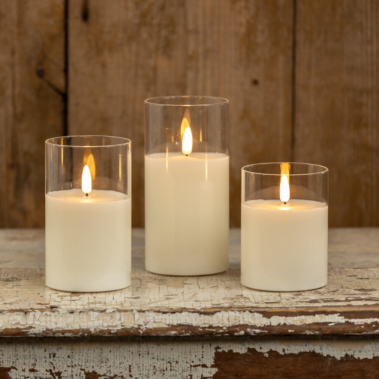 4" Glass 3D Flame Candle