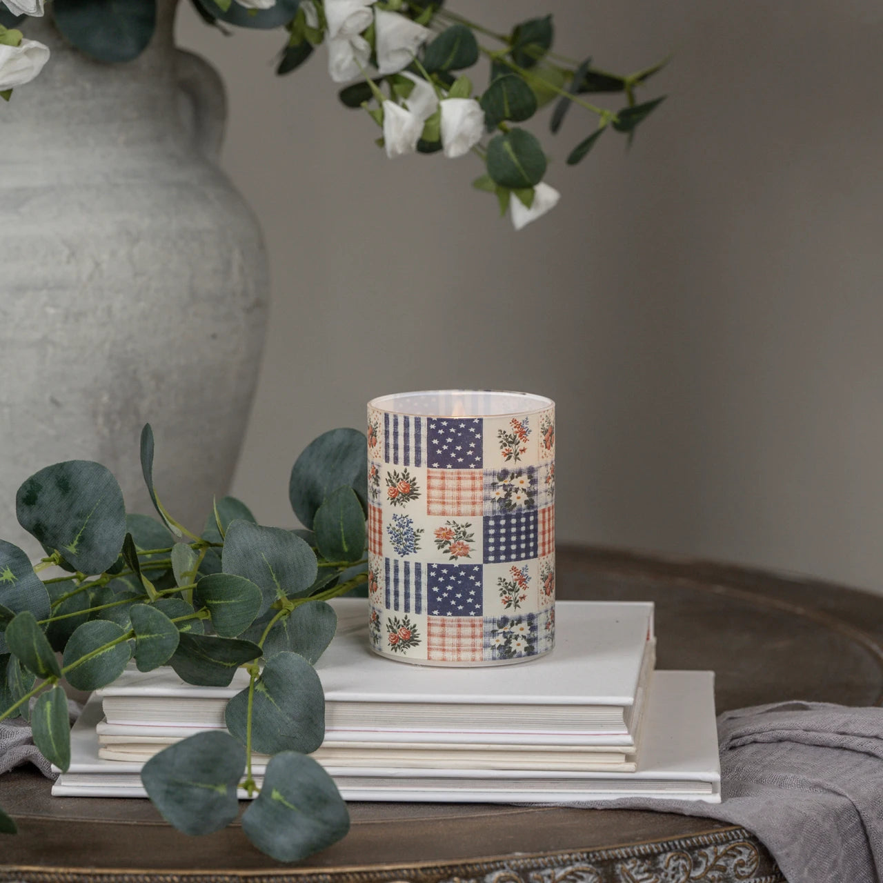 Patchwork 3D Flame Candle