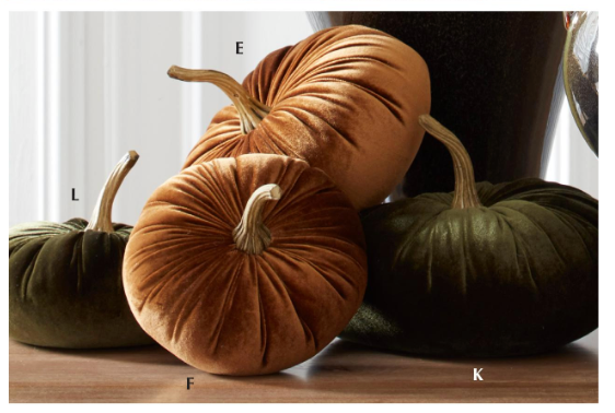 6.5" Velvet Stuffed Pumpkin