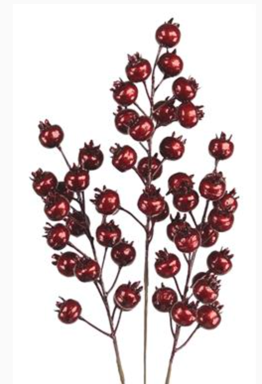 26" Metallic Berry Spray