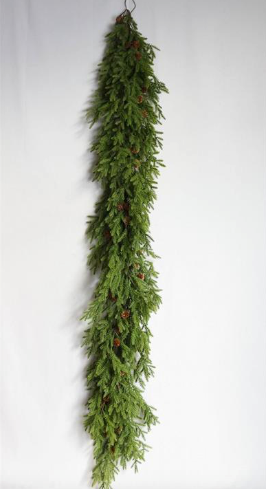 66" Hoop Pine Garland with Pinecones