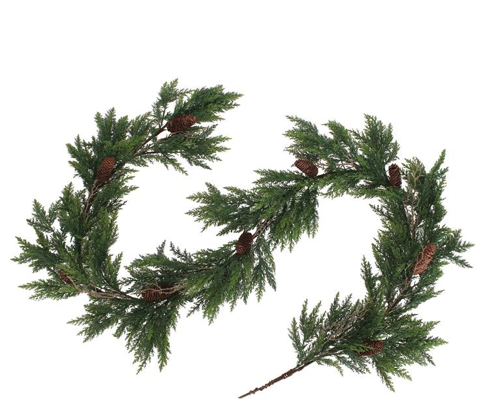 9' Cedar & Pinecone Garland
