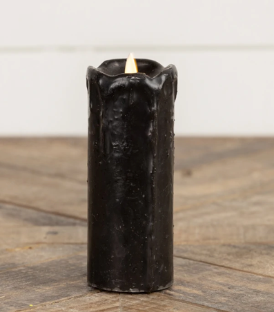 2x5 Moving Flame Black Pillar Candle
