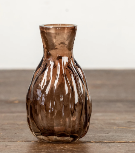 4.5" Amber Glass Bus Vase