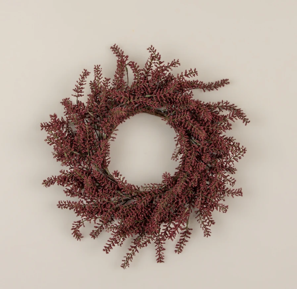 16" Burgundy Candle Ring/Wreath