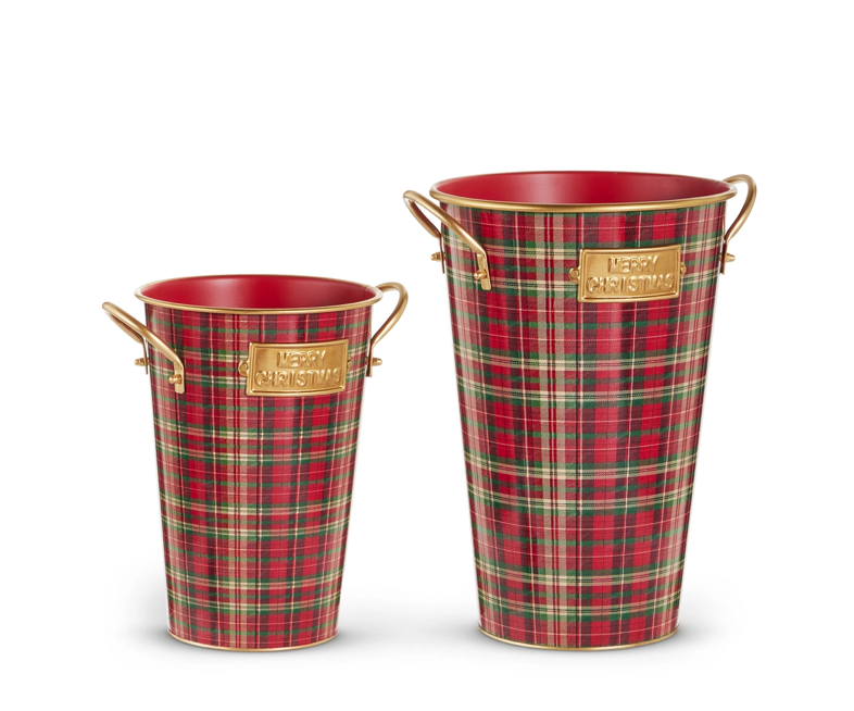 Plaid Bucket Decor