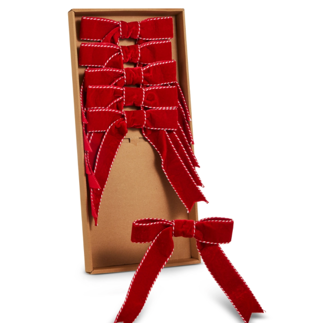 Red Clip Bow with White Trim