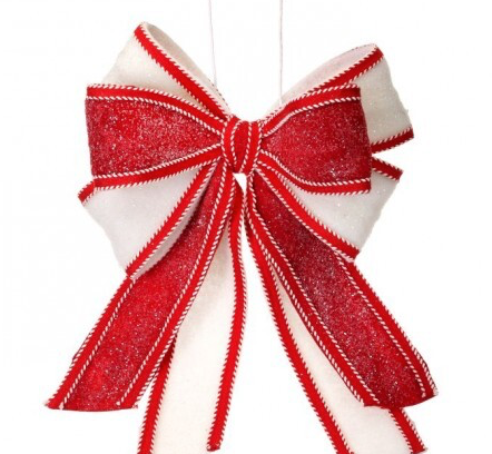 16" Frosted Candy Stitch Bow