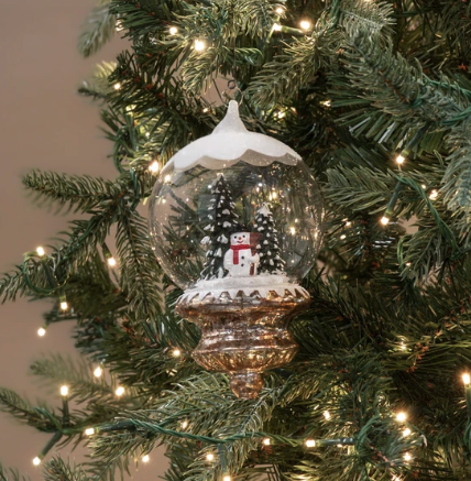 Snow Top Globe Snowman Ornament