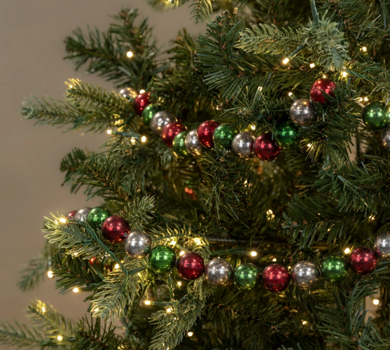 6" Traditional Christmas Glass Ball Garland