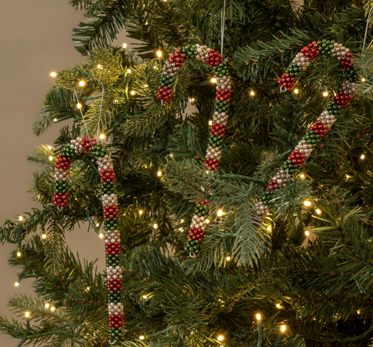 Set/3 Boxed 8.5" Beaded Candy Cane Ornament