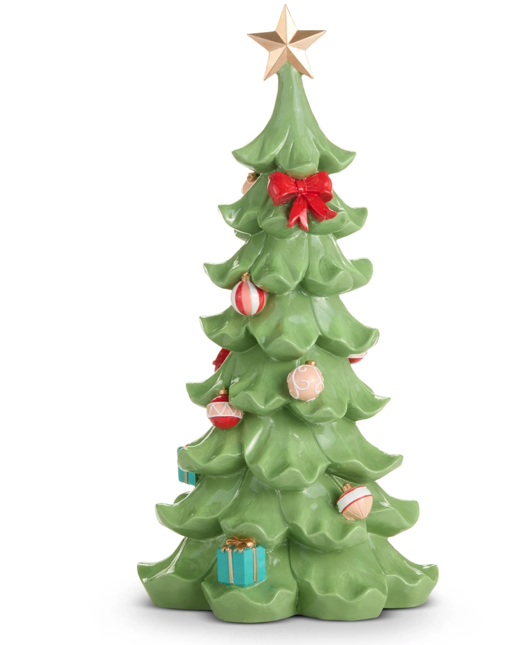 17.75" Decorated Ruffled Tree
