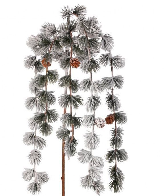 36" Snowy Cascade Pine Spray