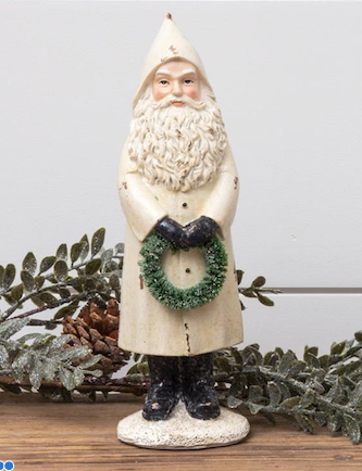 White Glitter Santa Figure