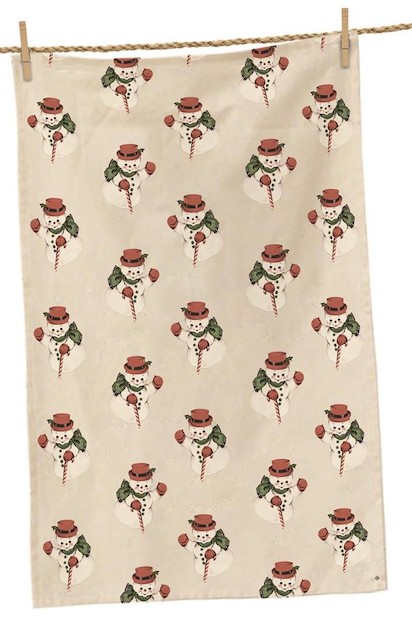Vintage Snowman Tea Towel