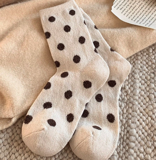 Polka Dot Wool Blend Sock