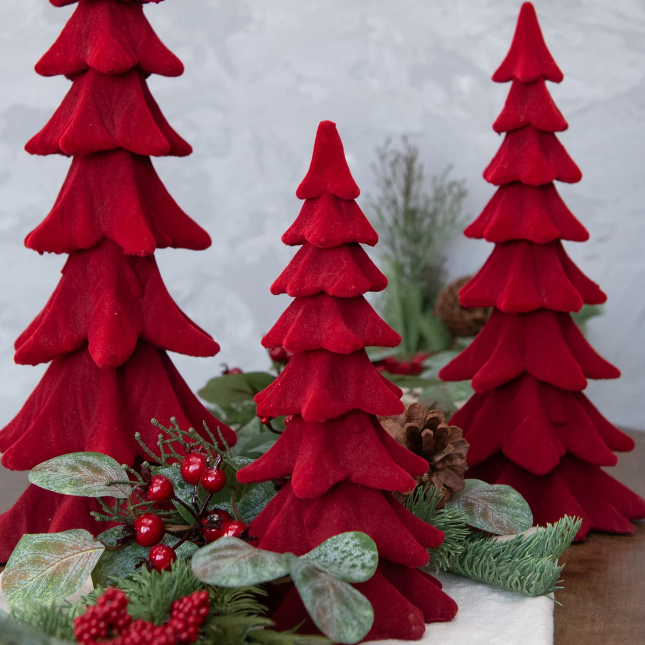 9" Red Resin Tree