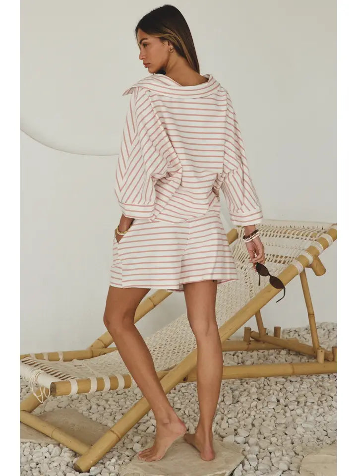 Pink Stripe Two Piece Set