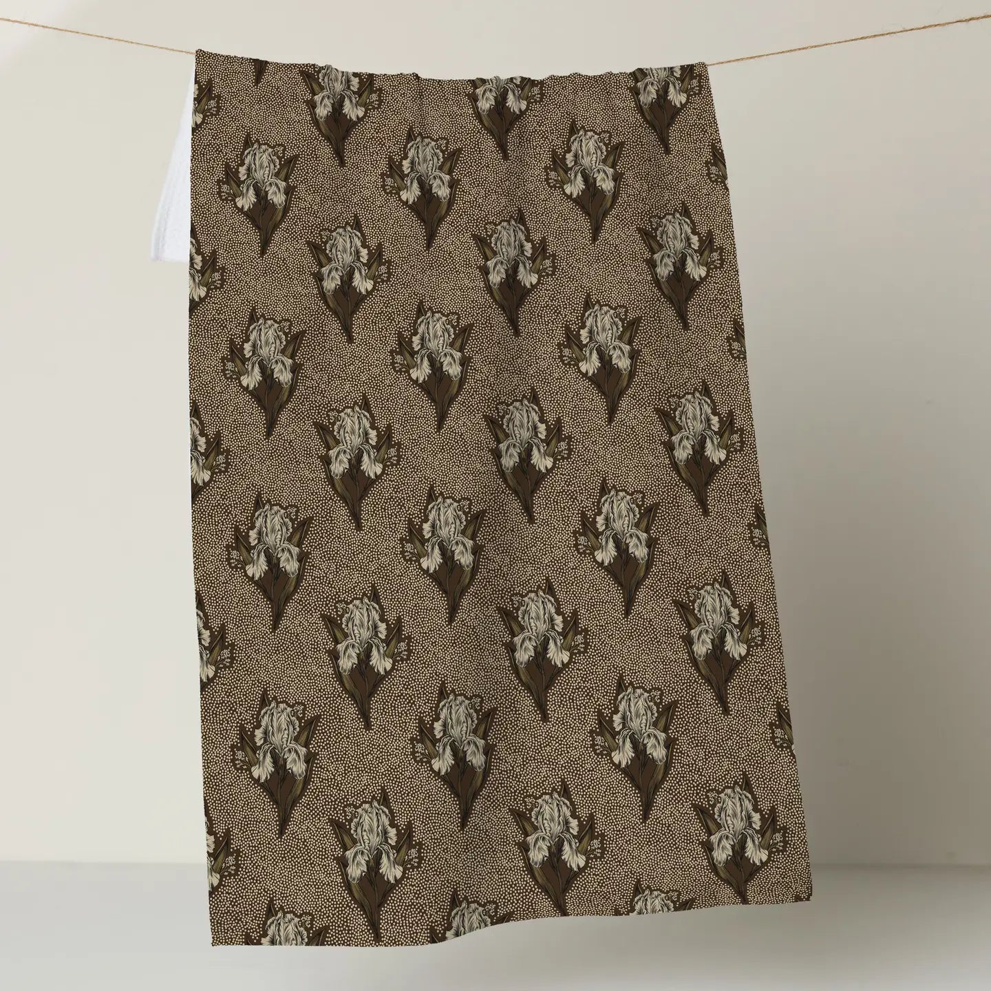 Sepia Iris Tea Towel