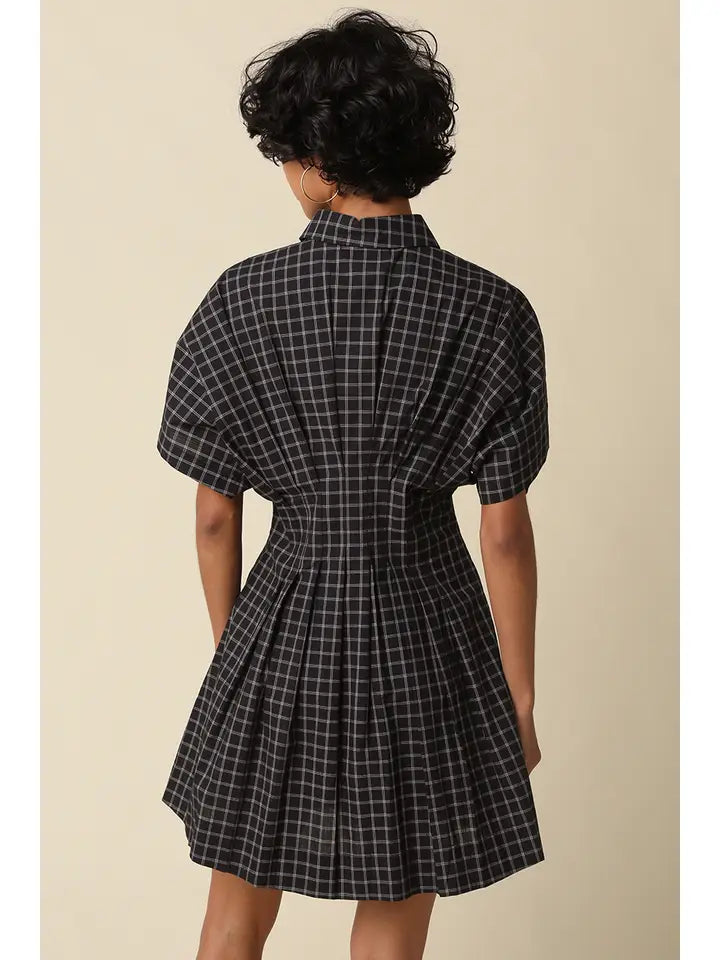 Ivy Plaid Flare Mini Dress