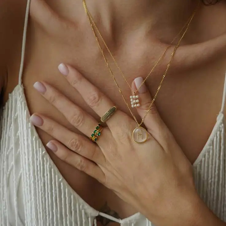 Resin Initial Necklace