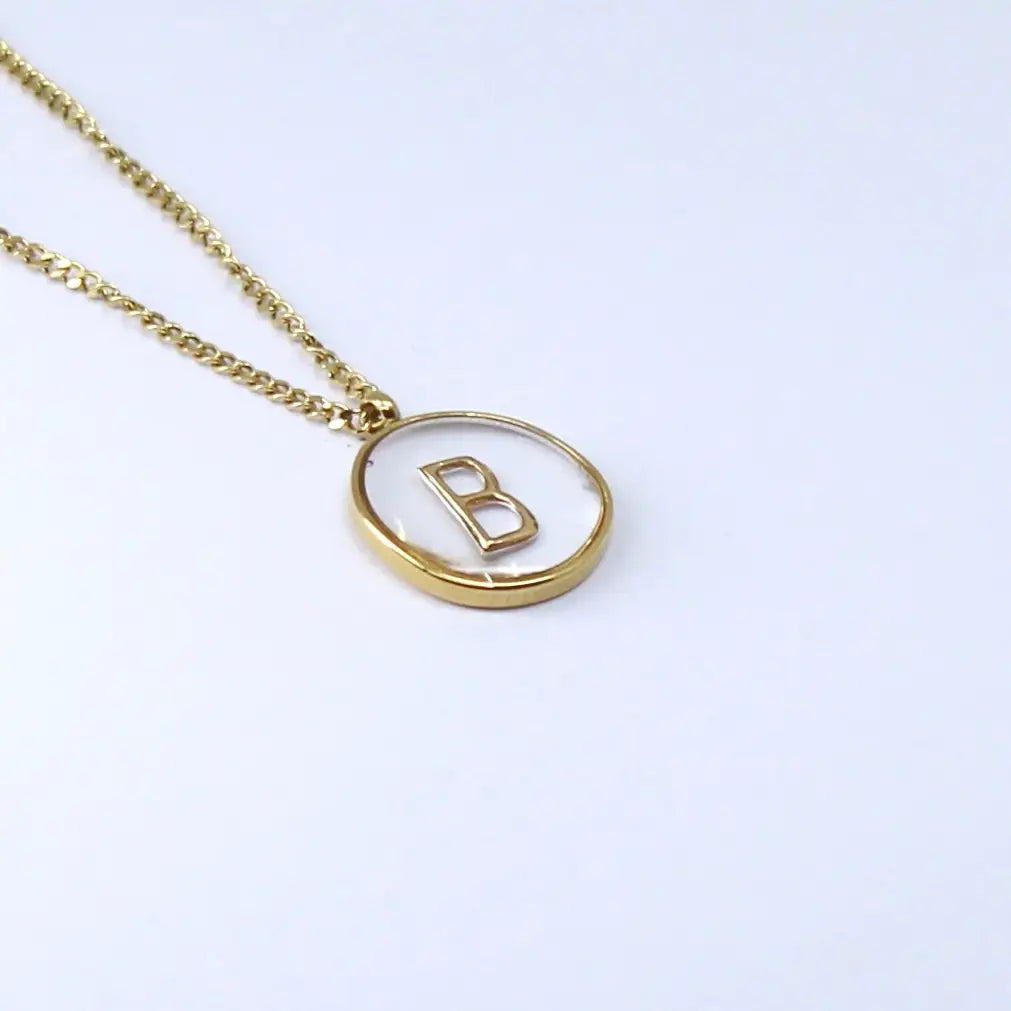 Resin Initial Necklace