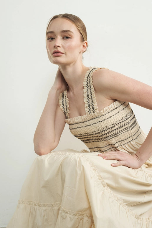 Smocked Tier Midi Dress