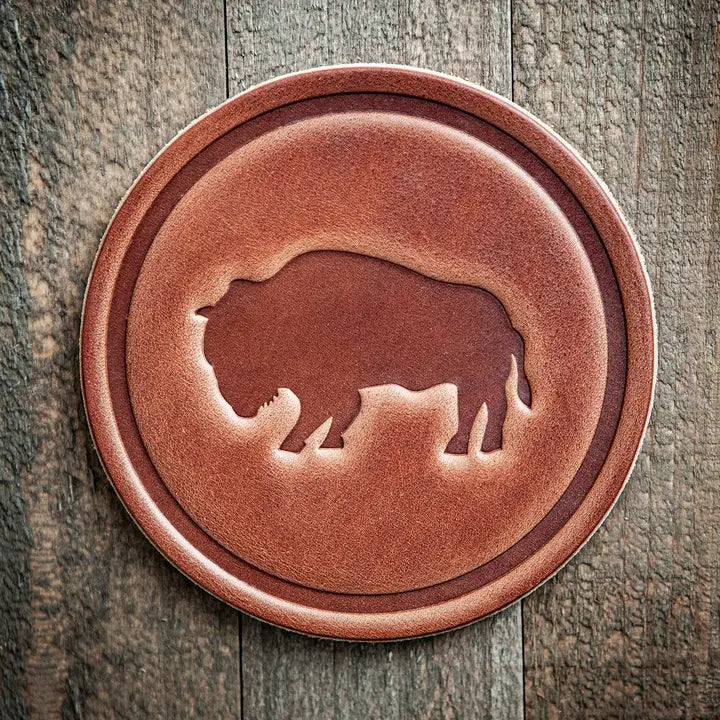 Buffalo/Bison Leather Coaster