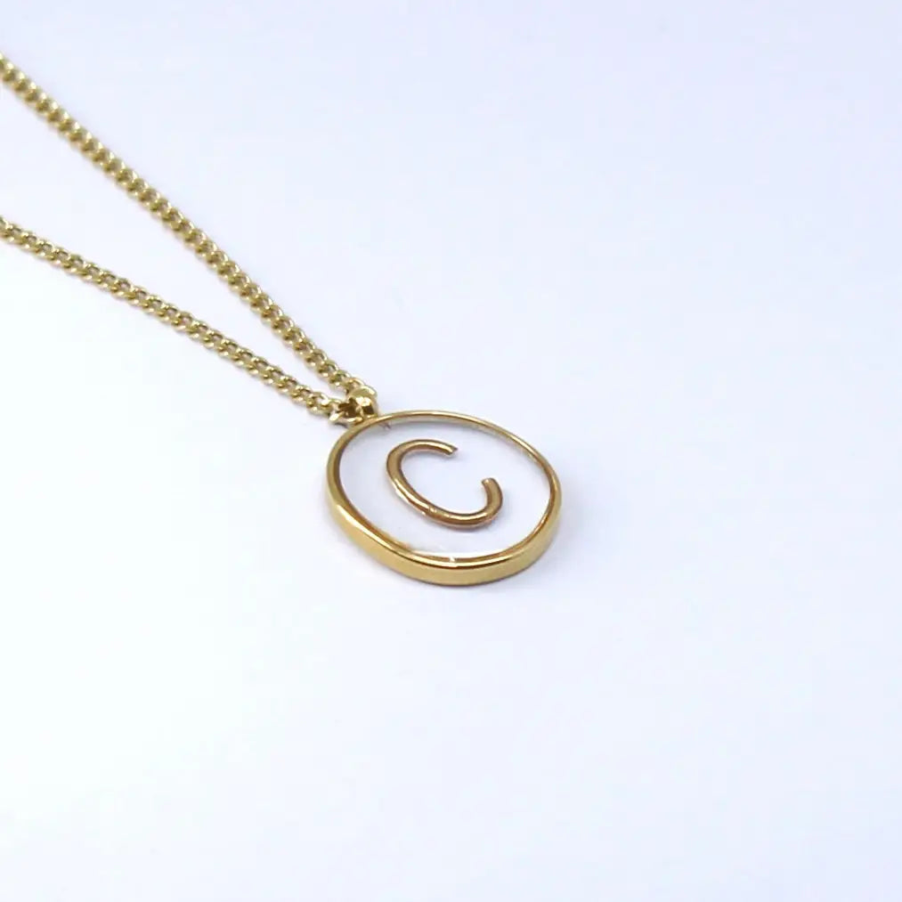 Resin Initial Necklace