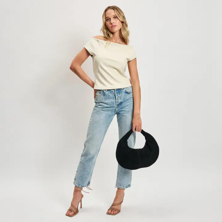 Farrah Suede Leather Hobo