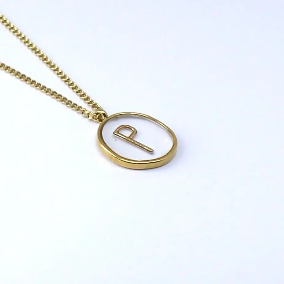 Resin Initial Necklace