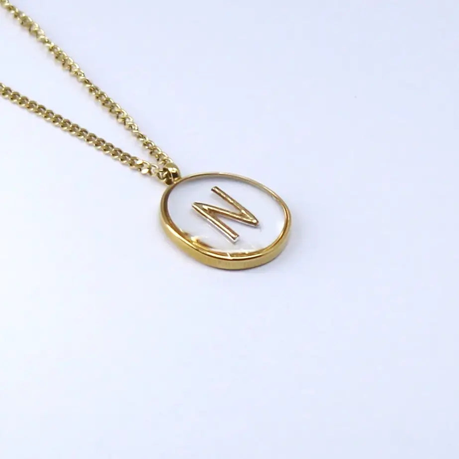 Resin Initial Necklace