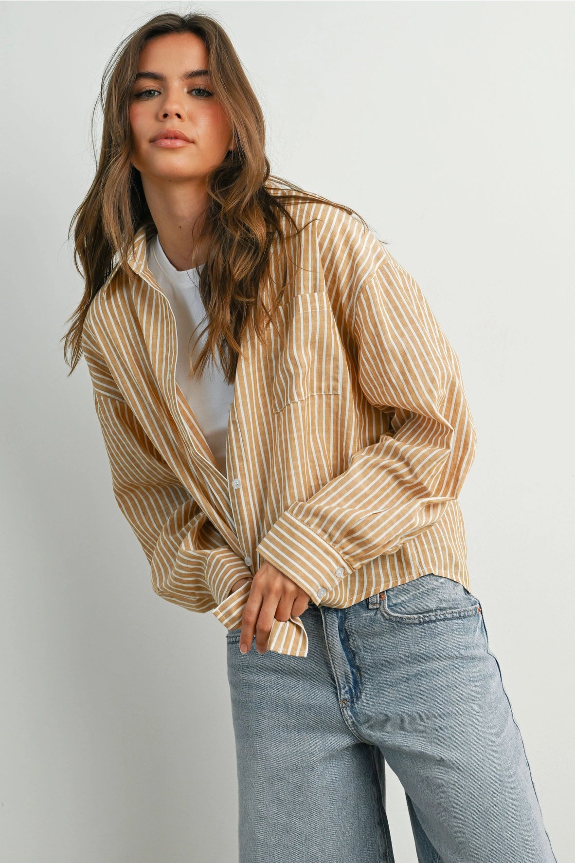 Striped Long Sleeve Button Up