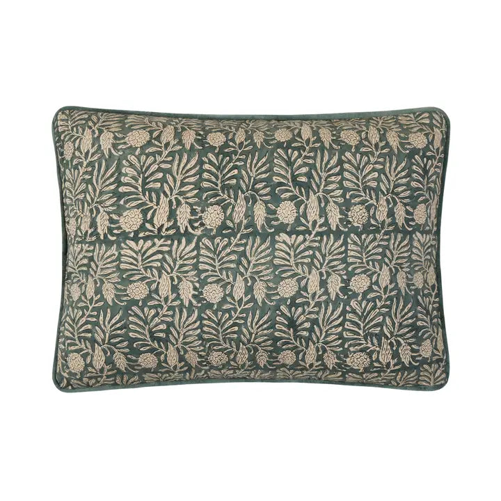 Block Print Leaf Pillow