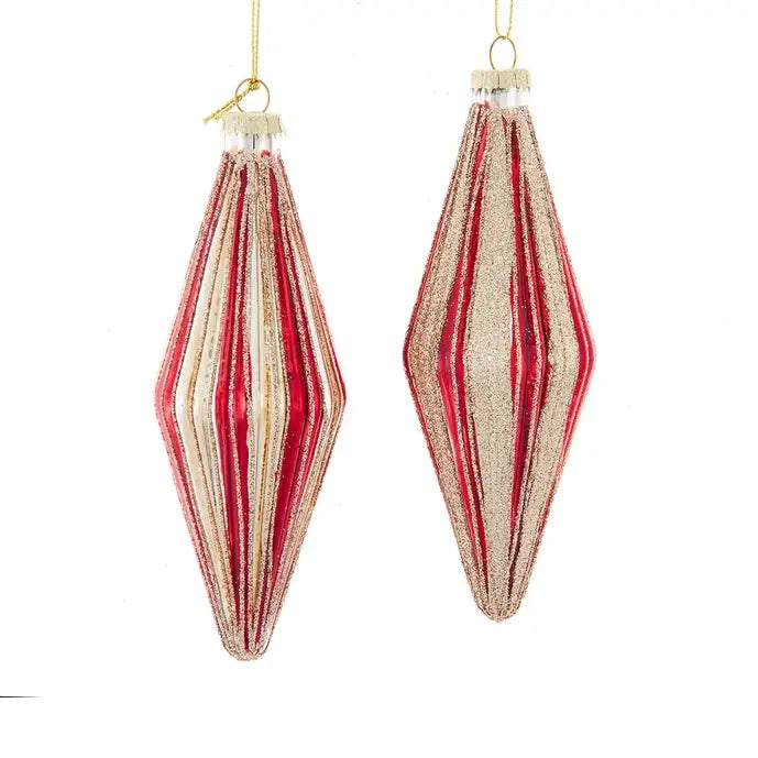 5.5" Glass Diamond Shaped Ornament