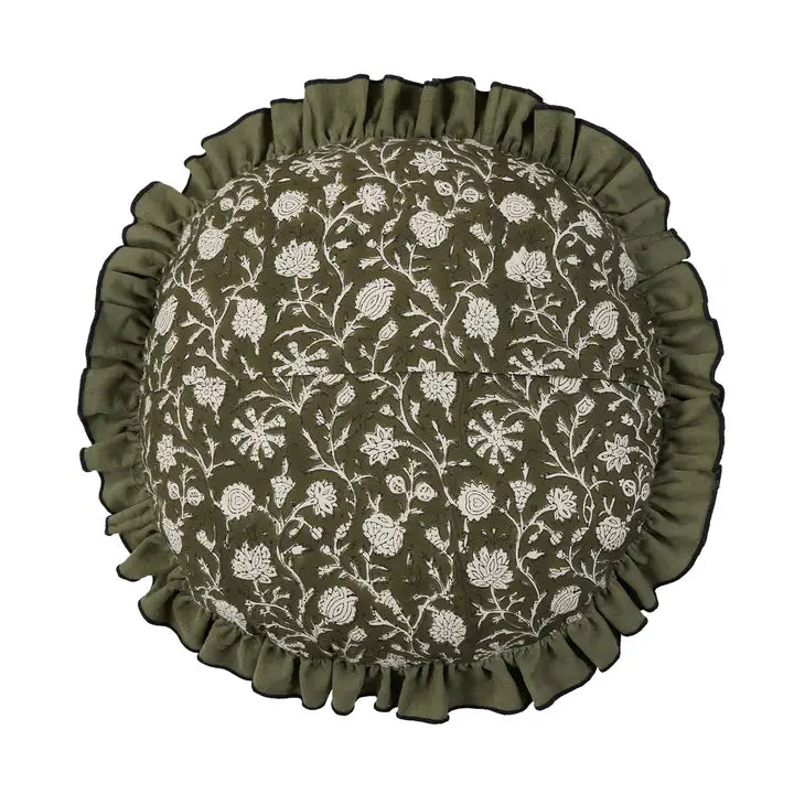 Block Print Round Pillow