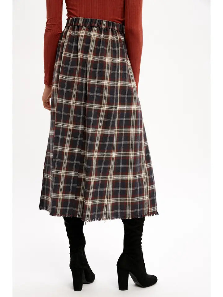 Navy Plaid Skirt