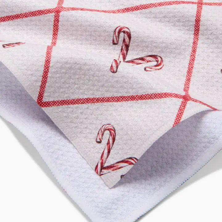 Festive Candy Canes Geometry Towel