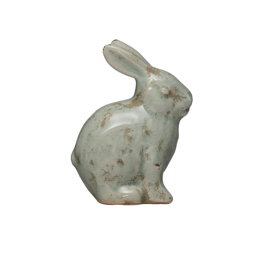 Distressed Terracotta Rabbit Blue
