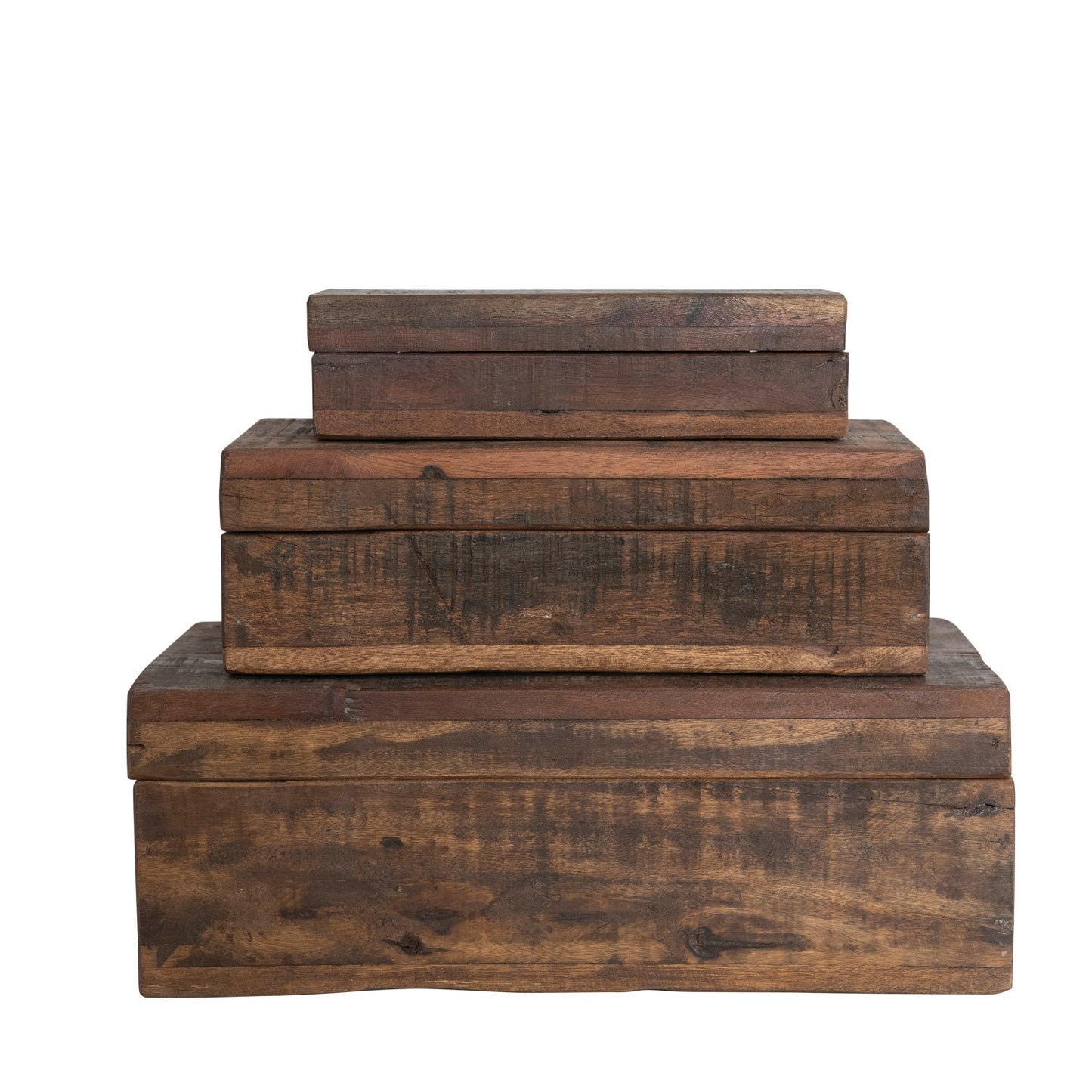Reclaimed Wood Boxes, Set of 3